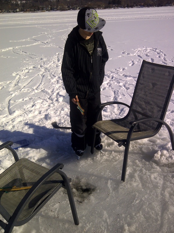 Ice Fishing at Cottage For Rent Ontario